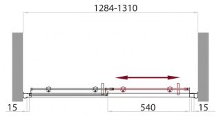 Душевая дверь, хром BelBagno UNO-BF-1-130-C-Cr